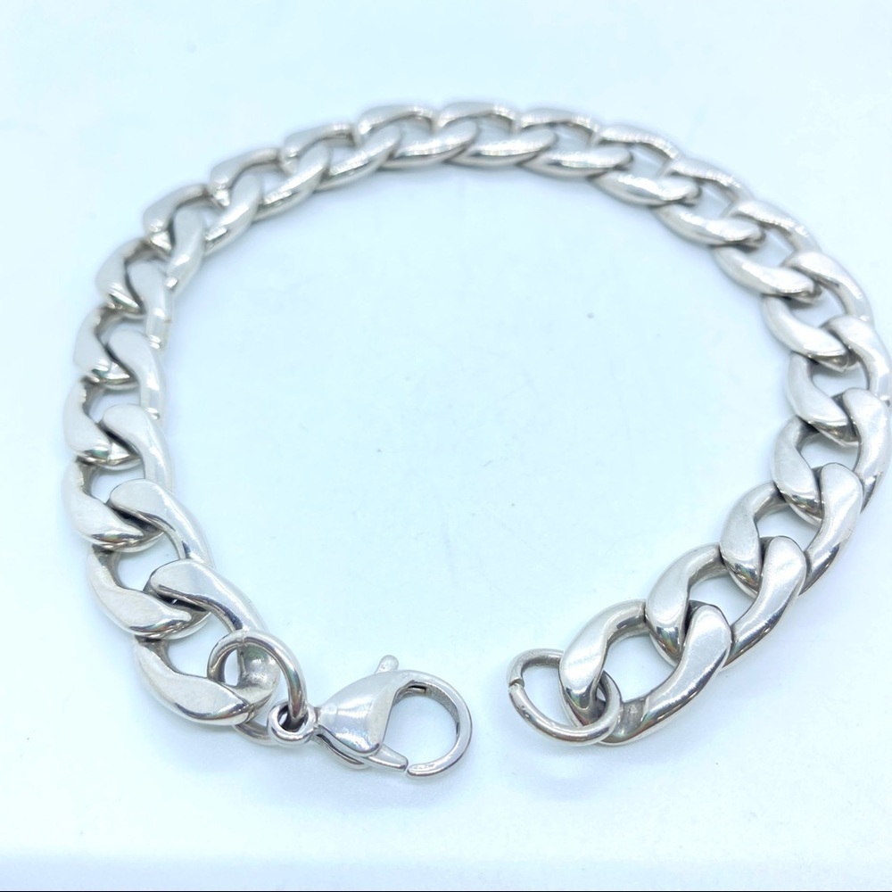 Men’s Chunky Stainless Steel Link Bracelet 9”